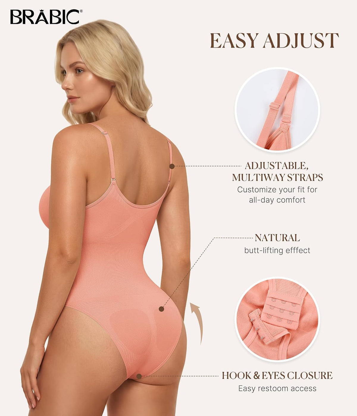 Womens' Seamless Sleeveless V-Neck Bodysuit Shapewear Tummy Control