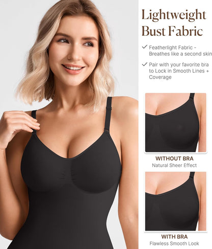 Tummy Control Shapewear for Women Seamless Shapewear Bodysuit Body Shaper Waist Trainer Body Suit