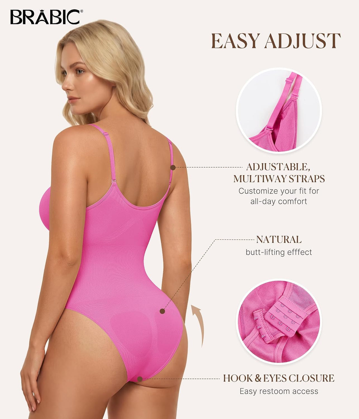 Womens' Seamless Sleeveless V-Neck Bodysuit Shapewear Tummy Control